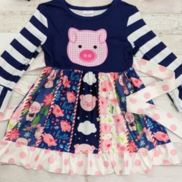 unknown Other - Toddler Girls Piggies & Clouds Dress Sizes  5T